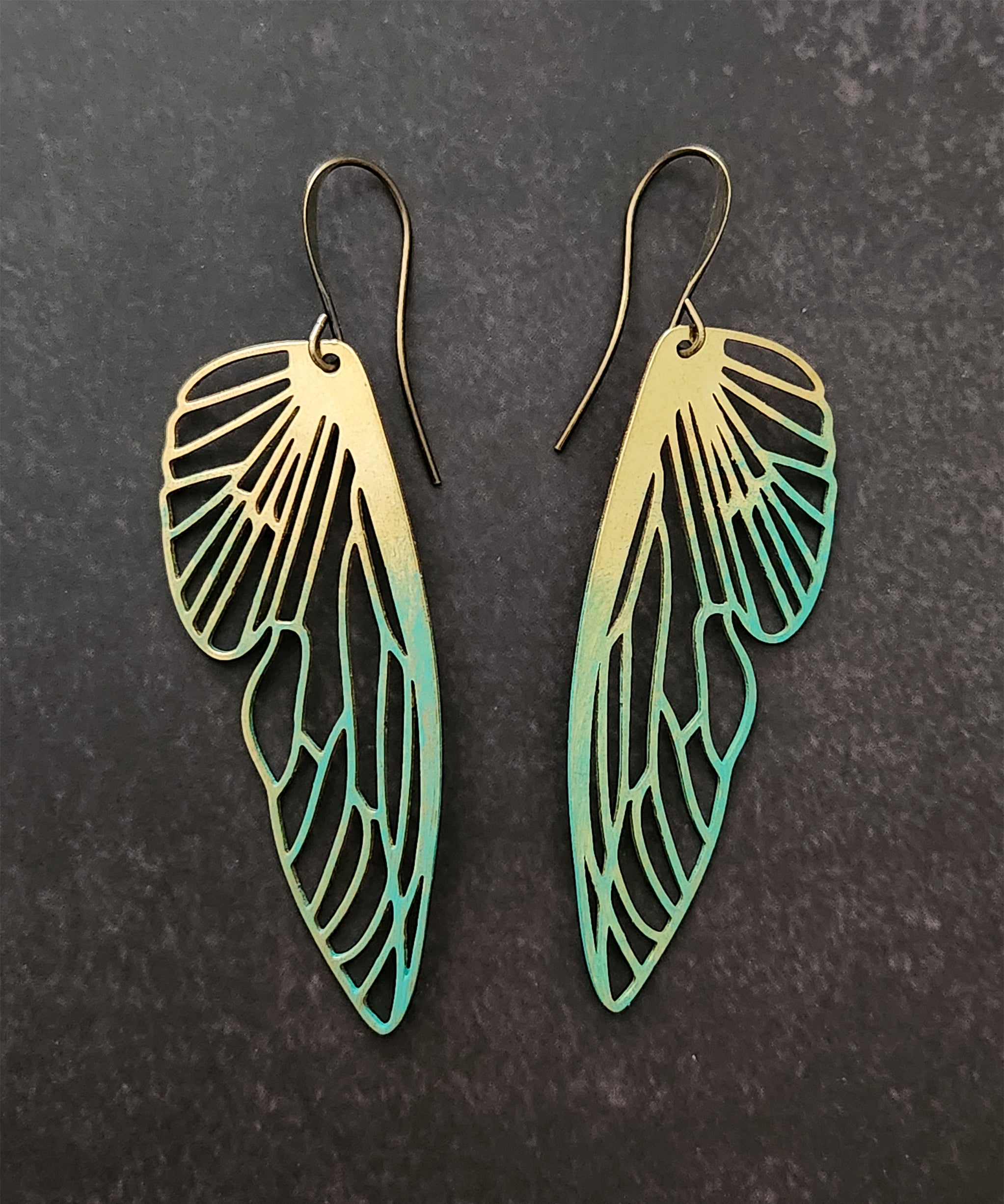 painted wing earrings