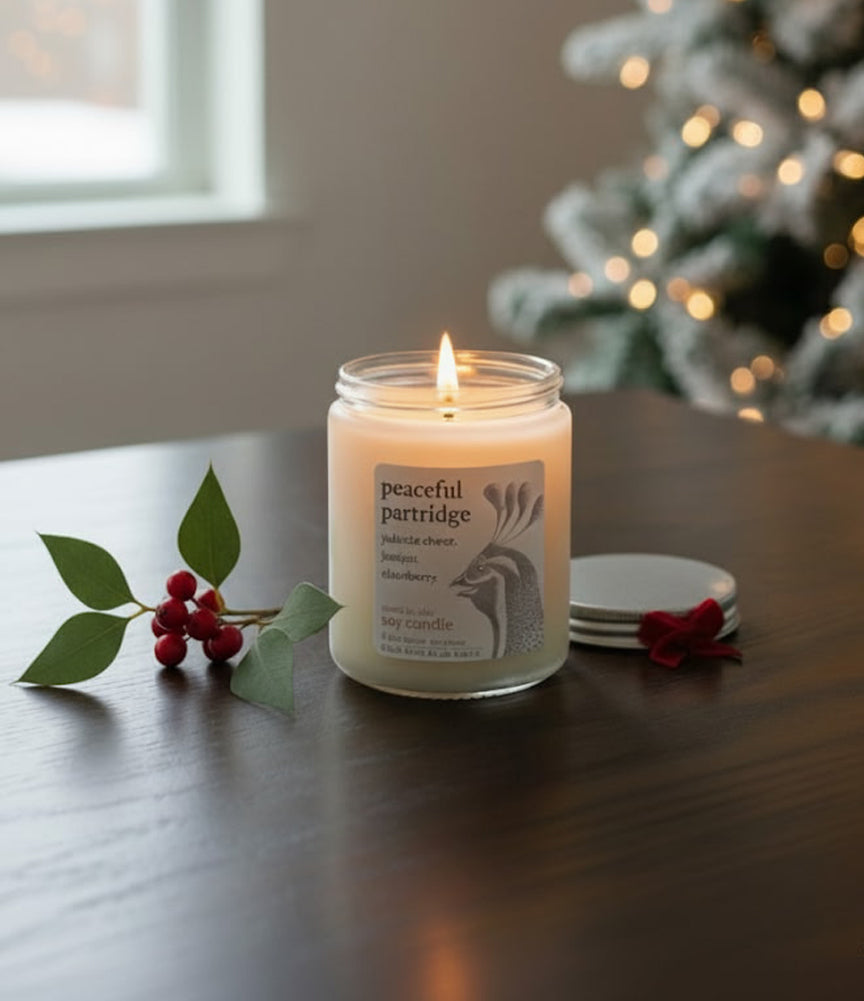 peaceful partridge ~ soy candle.