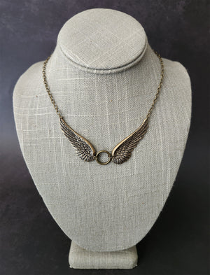 double angel wings necklace